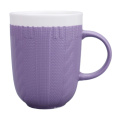 assorted color bowl shape cable knitted ceramic sweater mug coffee tea cup sweater mug